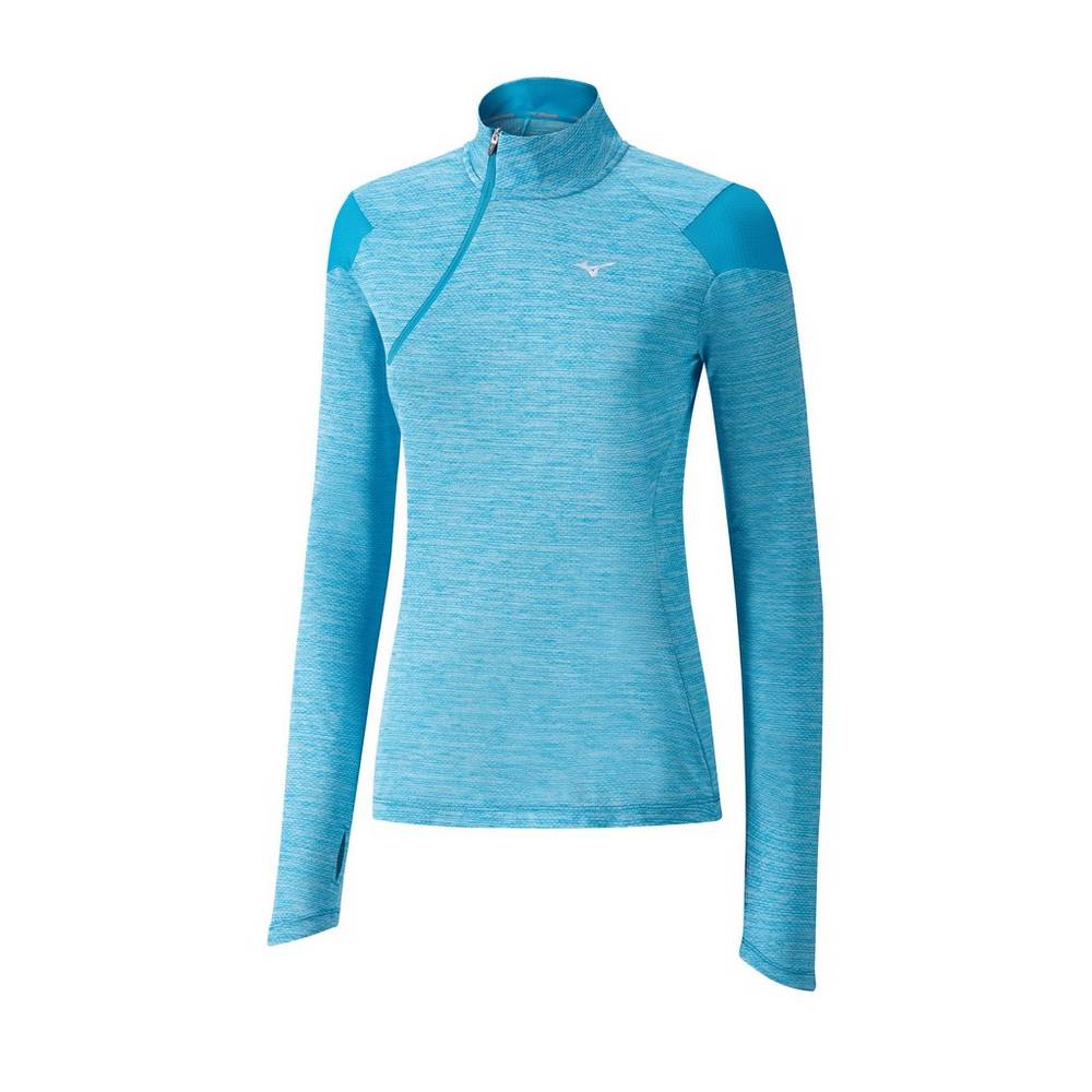 Damske Treningove Oblecenie Mizuno ALPHA HALF ZIP Bezecke Modre Vypredaj BGAH51370